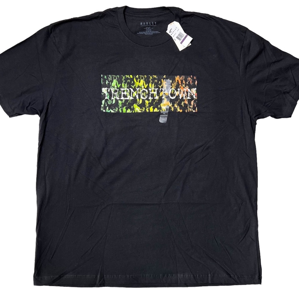 NWT {Marley} Trenchtown Short Sleeve Graphic T-Shirt in Black Unisex Sz XXL